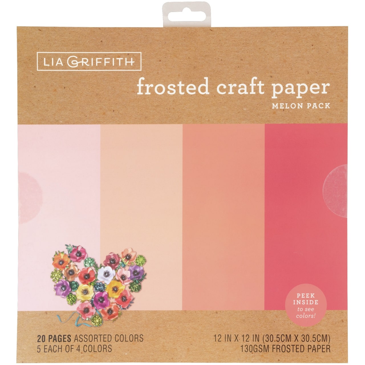 Frosted Craft Tissue Paper 12" x 12" 20 ct. Melon-Pinks